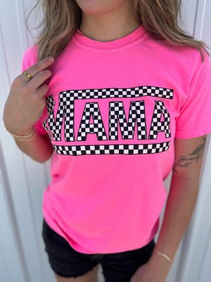 Checkered Mama Tee